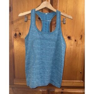 Lululemon Women's 10 Swiftly Tech Racerback Tank Top Running Yoga Blue Striped